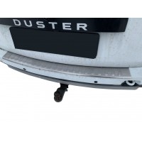 Накладка на задний бампер Carmos с загибом (нерж.) для Renault Duster 2008-2017