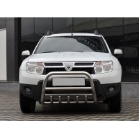 Кенгурятник без напису QT006 (нерж.) для Renault Duster 2008-2017
