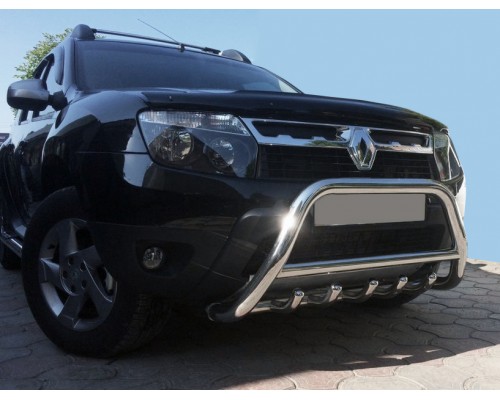 Кенгурятник без напису WT003 (нерж.) для Renault Duster 2008-2017
