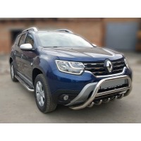 Кенгурятник без напису WT003 (нерж.) для Renault Duster 2018+