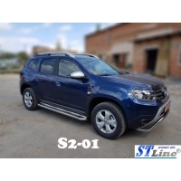 Бічні пороги Premium (2 шт., нерж.) Ø60 для Renault Duster 2018+