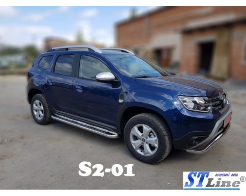 Бічні пороги Premium (2 шт., нерж.) Ø60 для Renault Duster 2018+