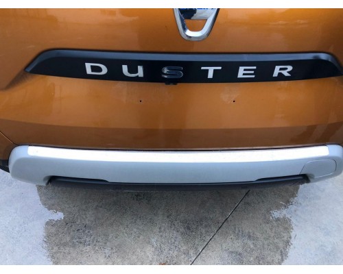 Накладка на задний бампер Carmos V1 (нерж) для Renault Duster 2018+ - 60341-11