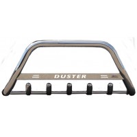 Кенгурятник з написом WT004 (нерж.) для Renault Duster 2018+