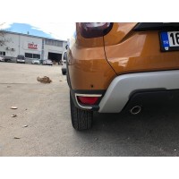Накладки на задні рефлектори 2 шт, нерж) Carmos - Турецька сталь для Renault Duster 2018+