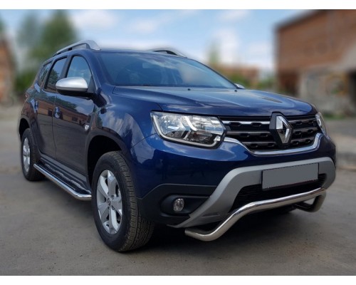 Кенгурятник WT007 (нерж.) для Renault Duster 2018+