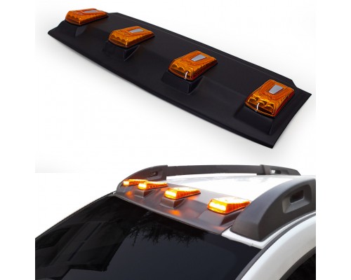 Козырек лобового стекла V2 (LED, черный мат) для Renault Duster 2018↗ гг.