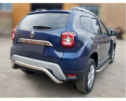 Задній захист AK007 (нерж.) для Renault Duster 2018+