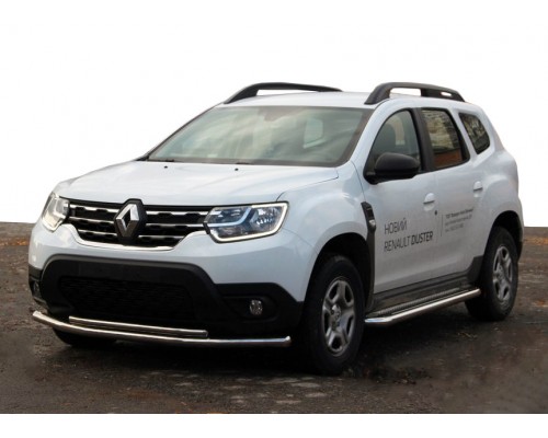 Передняя защита F3-10 (нерж.) для Renault Duster 2018+ - 75279-11