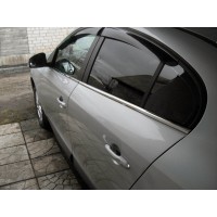 Нижняя окантовка стекол (4 шт, нерж) OmsaLine - Итальянская нержавейка для Renault Fluence 2009+