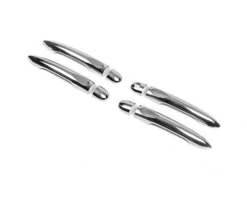 Накладки на ручки (4 шт., нерж.) 1 чип, Carmos - Турецкая сталь для Renault Fluence 2009+ - 56295-11