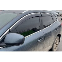 Ветровики с хромом (4 шт, Sunplex Chrome) для Renault Kadjar