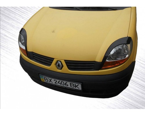 Реснички (2 шт, Черный ABS) Черный глянец для Renault Kangoo 1998-2008 - 59500-11