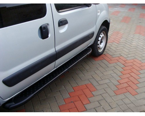 Боковые пороги Allmond Black (2 шт., алюминий) для Renault Kangoo 1998-2008 - 67430-11