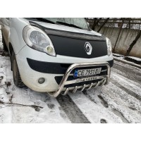 Кенгурятник WT003 / 004 (нерж.) с надписью, 60 мм для Renault Kangoo 2008-2019
