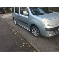 Бічні пороги Premium (2 шт., нерж.) 60 мм, довга база для Renault Kangoo 2008-2020