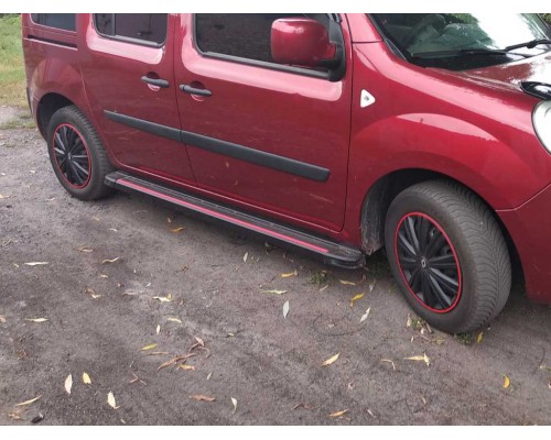 Боковые пороги Maya Red (2 шт., алюминий) Короткая база для Renault Kangoo 2008-2019 - 62901-11