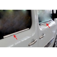 Наружняя окантовка стекол (нерж) 2 шт, OmsaLine - Итальянская нержавейка для Renault Kangoo 2008-2019