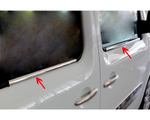 Наружняя окантовка стекол (нерж) 2 шт, OmsaLine - Итальянская нержавейка для Renault Kangoo 2008-2019 - 54834-11