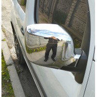 Накладки на зеркала 2008-2013 (2 шт) OmsaLine - Итальянская нержавейка для Renault Kangoo 2008-2019