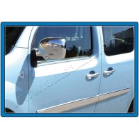 Накладки на зеркала 2008-2013 (2 шт) OmsaLine - Итальянская нержавейка для Renault Kangoo 2008-2019