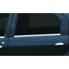 Окантовка окон (4 шт, нерж.) OmsaLine - Итальянская нержавейка для Renault Logan I 2005-2008 - 68321-11