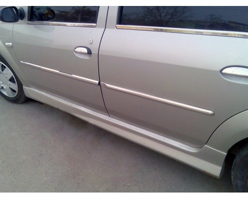 Бічні пороги (під фарбування) для Renault Logan I 2005-2008