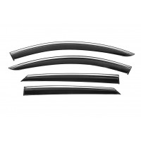 Ветровики с хромом Niken Luxury (4 шт) для Renault Logan I 2008-2013 гг