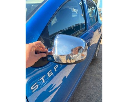 Накладки на дзеркала (2 шт, нерж.) для Renault Logan MCV 2013+ - 51350-11