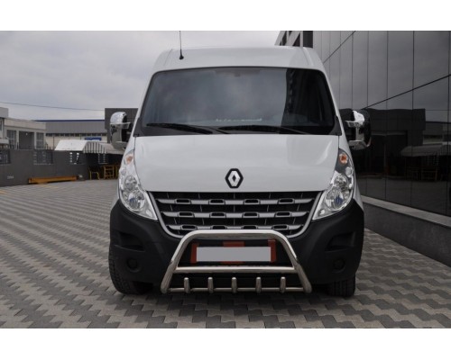 Кенгурятник WT003 (нерж.) С надписью для Renault Master 2011+ - 79372-11
