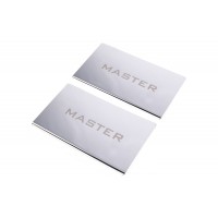Накладки на пороги V2 (2 шт, нерж.) для Renault Master 2011+