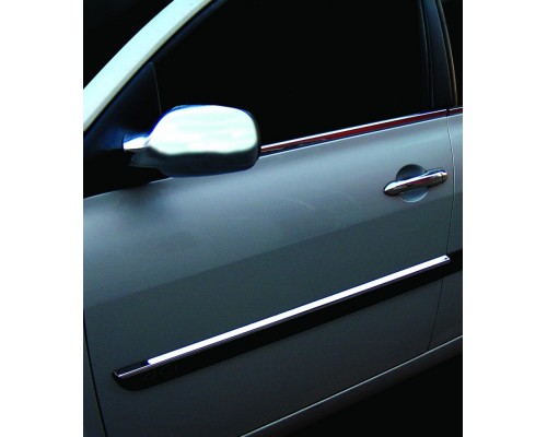 Renault Megane II 2004-2009 Молдинг дверной узкий 2006-2010 (4 шт, нерж) - 48790-11