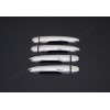 Накладки на ручки (4 шт, нерж) Carmos - турецька сталь для Renault Megane II 2004-2009 - 49081-11