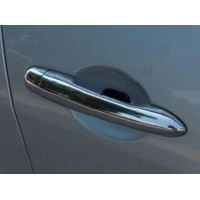 Накладки на ручки (4 шт, нерж) Carmos - турецкая сталь для Renault Megane II 2004-2009