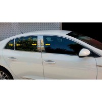 Молдинг дверных стоек (Sedan, нерж) для Renault Megane IV 2016+