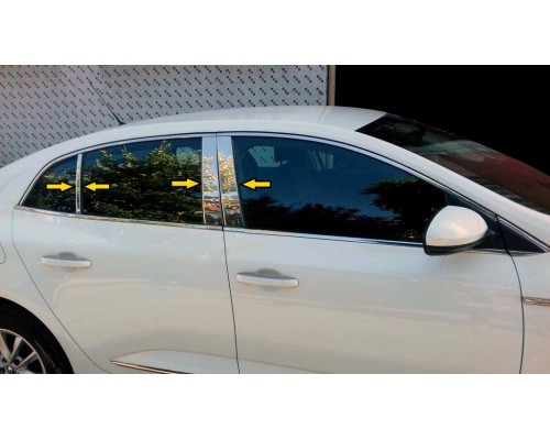 Молдинг дверних стояків (Sedan, нерж) для Renault Megane IV 2016+ - 64963-11