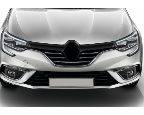 Renault Megane IV 2016+ Накладки на решетку радиатора (5 шт, нерж) Carmos - Турецкая сталь - 64954-11