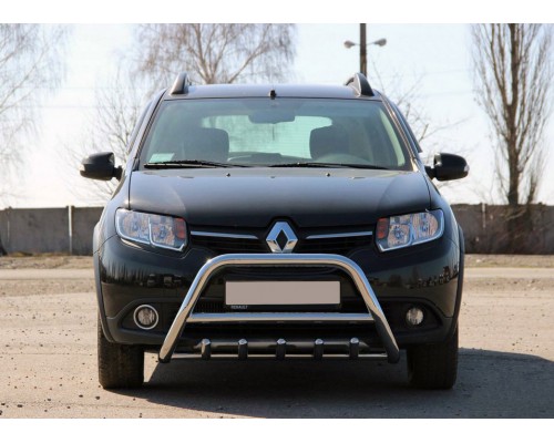 Передня дуга WT003 (нерж.) 60 мм для Renault Sandero 2013+