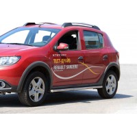 Бічні труби BB001 (2 шт, нерж) 60 мм для Renault Sandero 2013+