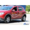 Бічні труби BB001 (2 шт, нерж) 60 мм для Renault Sandero 2013+