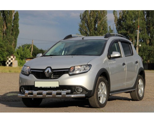 Передня дуга ST015 (нерж.) для Renault Sandero 2013+
