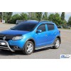 Бічні пороги KB001 (нерж) 60 мм для Renault Sandero 2013+