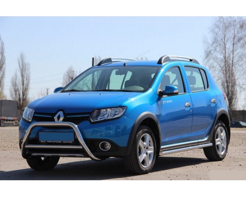 Передня дуга WT006 (нерж.) для Renault Sandero 2013+
