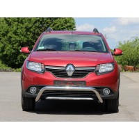 Передня дуга WT007 (нерж.) для Renault Sandero 2013+