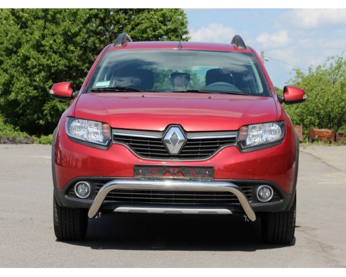 Передня дуга WT007 (нерж.) для Renault Sandero 2013+