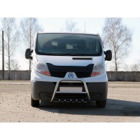 Кенгурятник QT-Spec (нерж.) для Renault Trafic 2001-2015