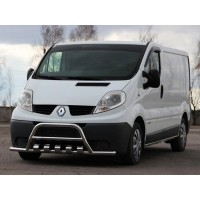 Кенгурятник з вусами WT003-15 (нерж.) для Renault Trafic 2001-2015