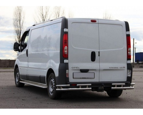 Задній захист AK003-Plus-2 (нерж) для Renault Trafic 2001-2015