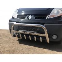 Кенгурятник WT003-4 (нерж.) Без напису для Renault Trafic 2001-2015