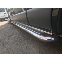 Боковые пороги Premium (2 шт., нерж.) 60 мм, длинная база для Renault Trafic 2001-2015